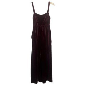 Old Navy Women’s Red Velvet Wide Leg Jumpsuit Sz Maternity Med NEW Holiday